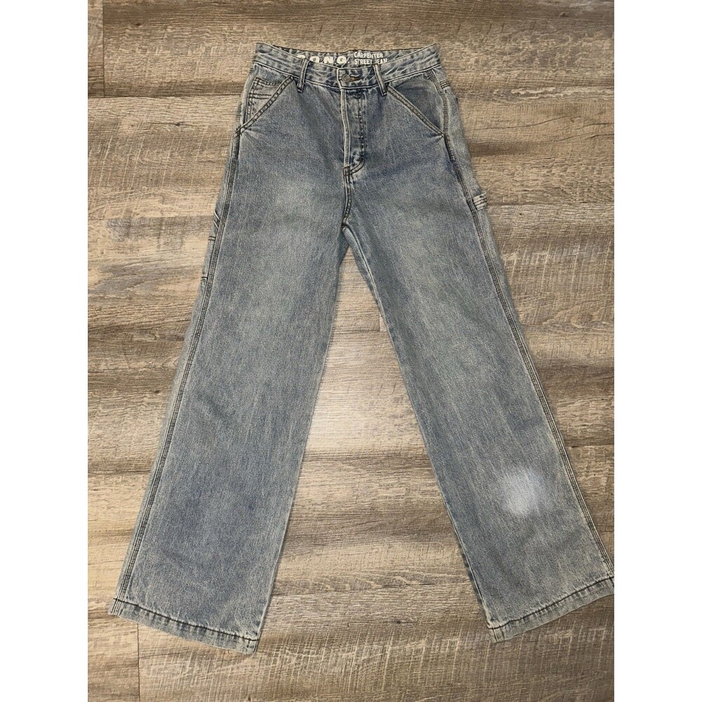 SONG Carpenter Street Jeans Womens 3/26 Blue Denim Wide Leg High Rise 90s Y2K